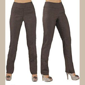 LIOR Paris Jannie Pants Size 4 Brown Stretch Slits
